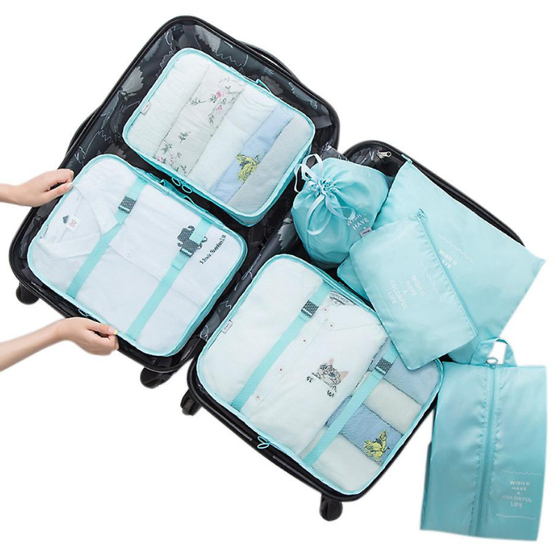 Tidy Tote 7-Pieces Waterproof Travel Organizer Packing Set