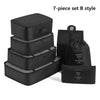 7Pcs Travel Organizer Storage Bags Wardrobe Cube Suitcase Packing Cubes Set Storages Luggage Clothes Shoe Pouch Folding