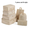 7Pcs Travel Organizer Storage Bags Wardrobe Cube Suitcase Packing Cubes Set Storages Luggage Clothes Shoe Pouch Folding