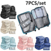 7Pcs Travel Organizer Storage Bags Wardrobe Cube Suitcase Packing Cubes Set Storages Luggage Clothes Shoe Pouch Folding