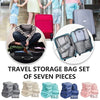 7Pcs Travel Organizer Storage Bags Wardrobe Cube Suitcase Packing Cubes Set Storages Luggage Clothes Shoe Pouch Folding