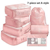 7Pcs Travel Organizer Storage Bags Wardrobe Cube Suitcase Packing Cubes Set Storages Luggage Clothes Shoe Pouch Folding