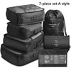 7Pcs Travel Organizer Storage Bags Wardrobe Cube Suitcase Packing Cubes Set Storages Luggage Clothes Shoe Pouch Folding